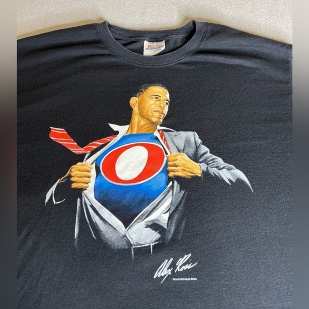 2008 Alex Ross Barack Obama superman superhero Chicago Size L
